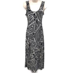 Emerald Sundae Black and White Sleeveless Maxi Sundress Sz SM $19